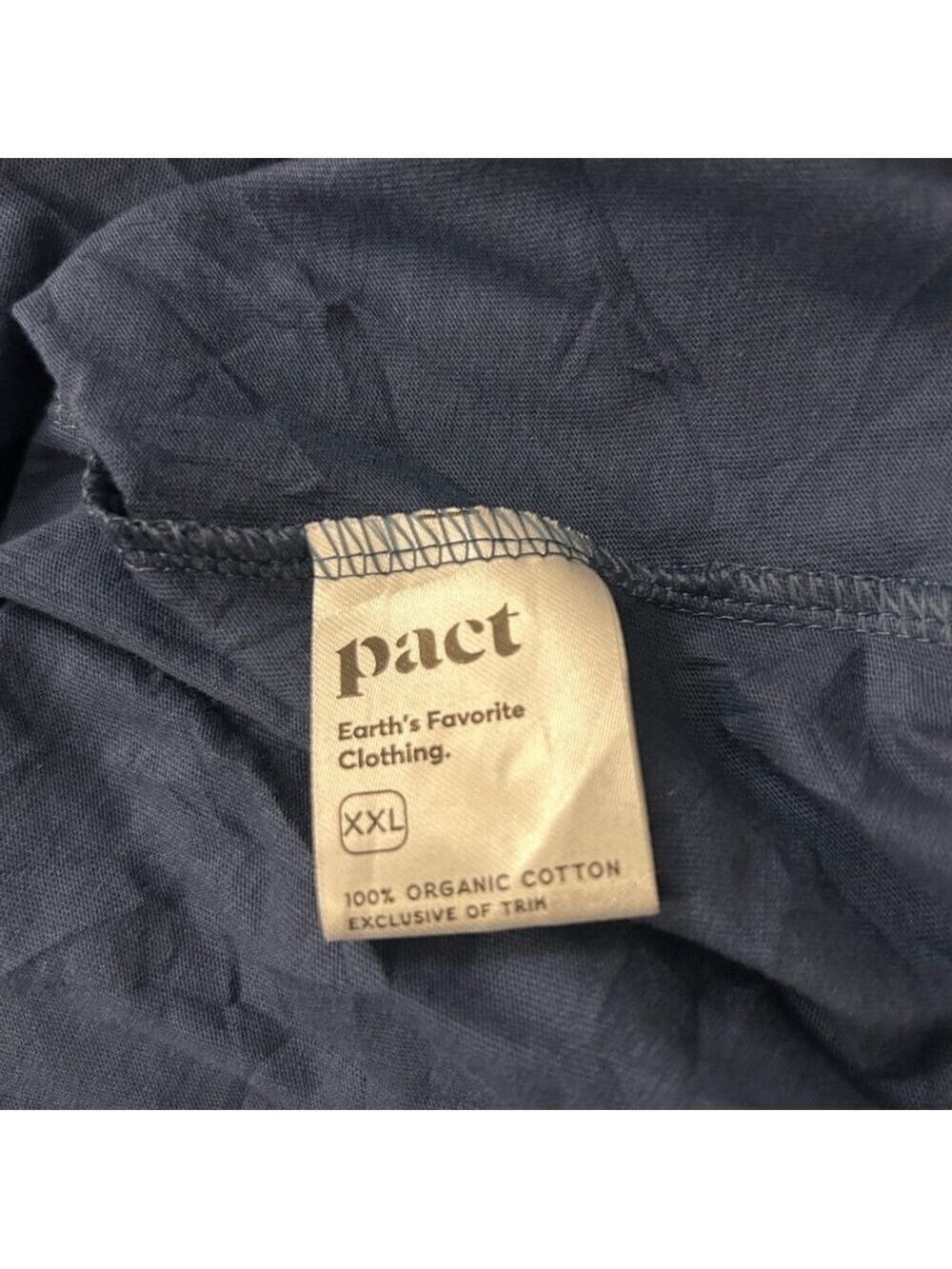 Pact Women's Dark Blue V-Neck Tee XXL Organic Cotton - Picture 6 of 7